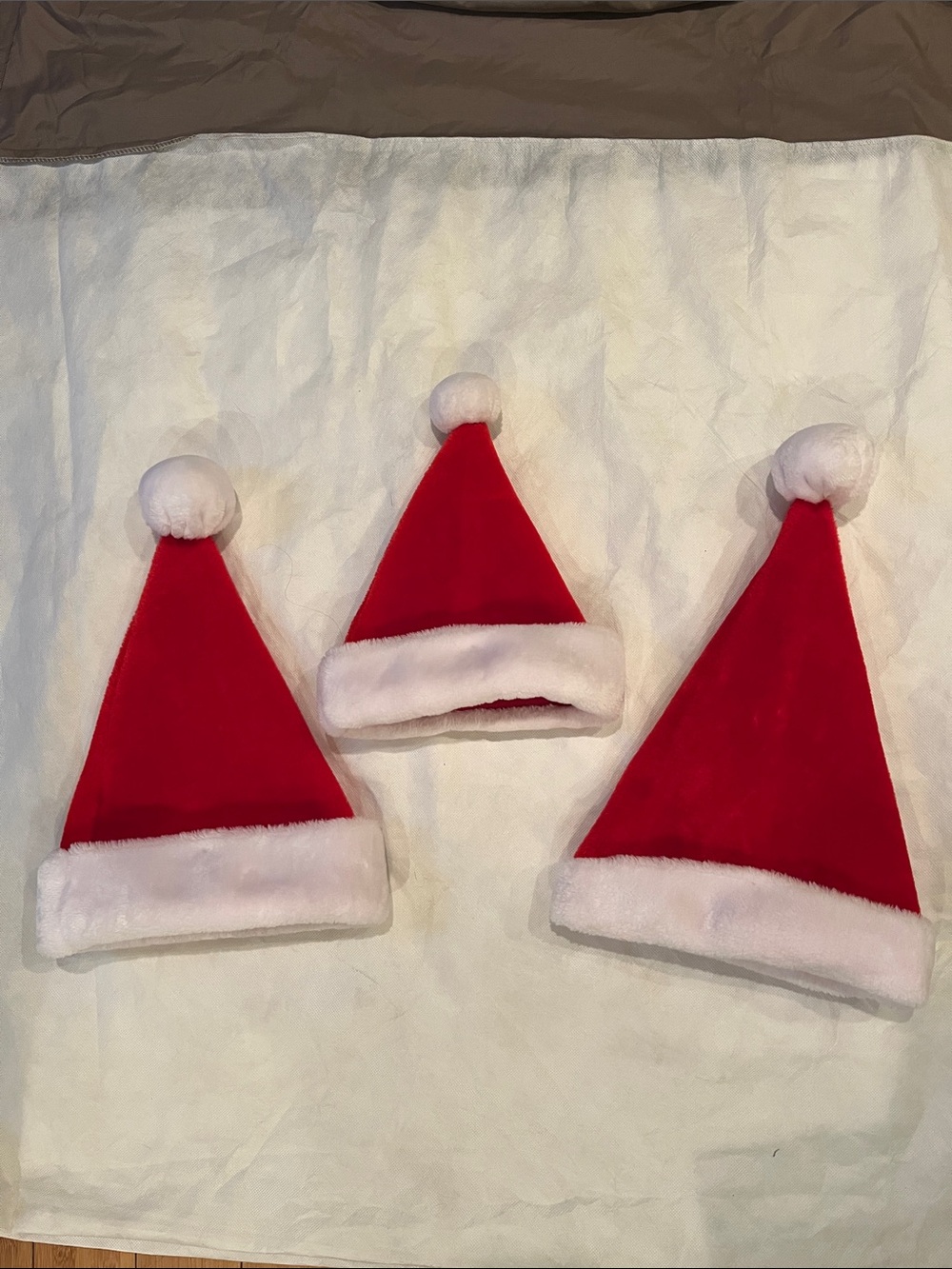 Set of 3 Classic Red Santa Hats